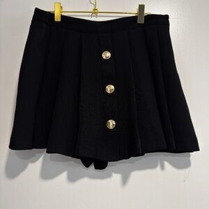 Zara Black Short Skirt with Gold Accents